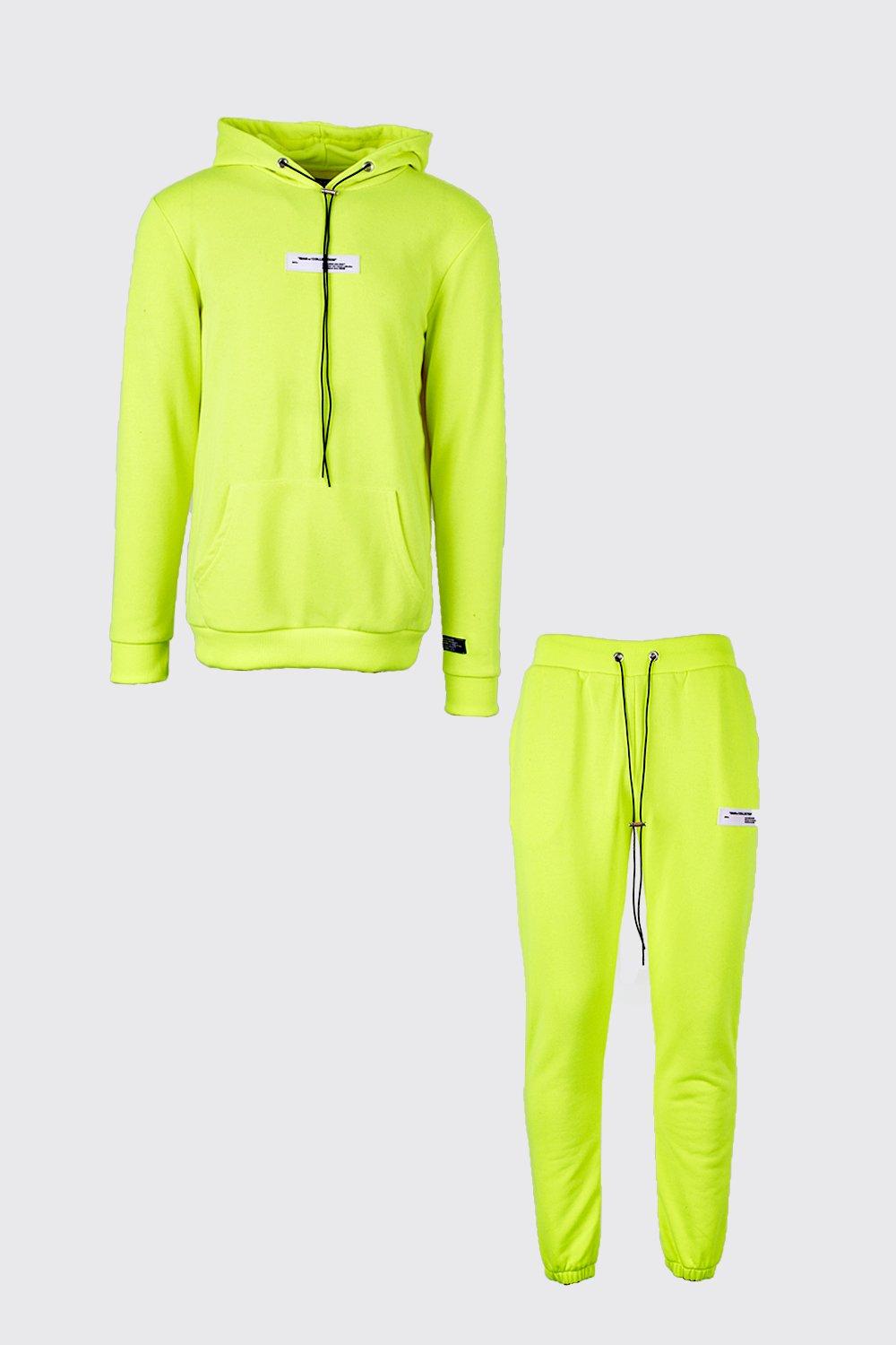 Survetement a capuche fluo MAN Collection boohoo FR
